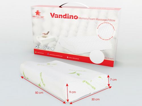 Gối vandino memory foam orthopedic massage pillow Ưu Việt