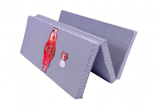 Nệm gấp 3 bông ép khoan lỗ ruby vãi xốp gấm
